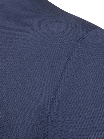 Джемпер, круглый ворот,  длинный рукав, однотонный (010, Синий, 56 - XXL  рукав 63 см)