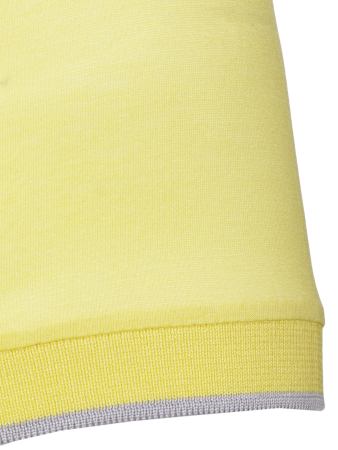 Поло однотонное, ворот с окантовкой, короткий рукав (321, Желтый/Серый, 58-3XL  рукав 26 см)