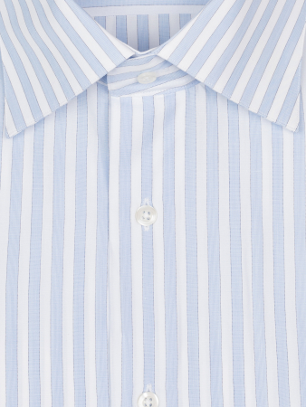 Сорочка, длинный рукав, классика, полоска (210, Голубой, 41/42)