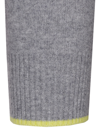 Кардиган, ворот стойка, на молнии, длин. рук., однотон. (3, Серый/Желтый, 56)