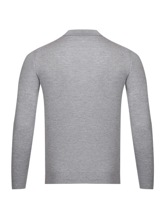 Поло на пуговицах,  однотон., дл/рукав (030, Серый, 50)