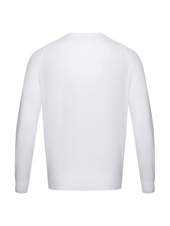 Джемпер, круглый ворот,  длинный рукав, однотонный (001, Белый, 50 - M  рукав 63 см)