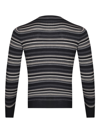 Джемпер, круглый ворот, в полоску (488, Черный, 58 - 3XL     )