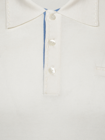 Поло на пуговицах,  короткий рукав, однотонное (00020, Молочный, 50 - M  рукав 29 см)