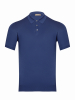 Поло SLIM, на пуговицах, короткий рукав, однотонное (080, Синий, 56)