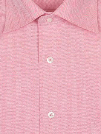 Сорочка, длинный рукав, классика, рубчик (730, Розовый, 39/40)