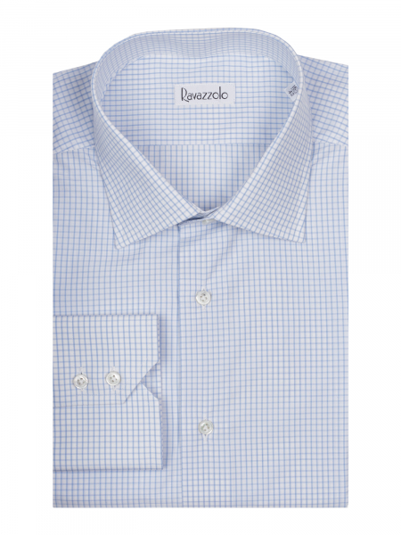 Сорочка NETTUNO, Ravazzolo, в клетку, длин. рукав (300, Голубой, 40)