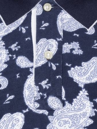 Поло, короткий рукав, узор - огурец (206, Т-синий/Белый, 56 - XXL  рукав 22 см)