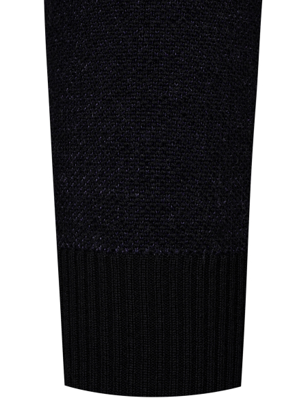 Джемпер ворот-стойка, длин. рукав, без принта, на молнии (243, Темно-синий, 48 - S)