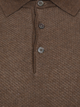 Поло, на пуговицах, кор/рук., рябь (174, Коричн., 52)