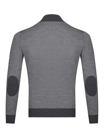 Джемпер, на молнии, стойка, с заплат. на рукав. (401, Серый, 50 - M)