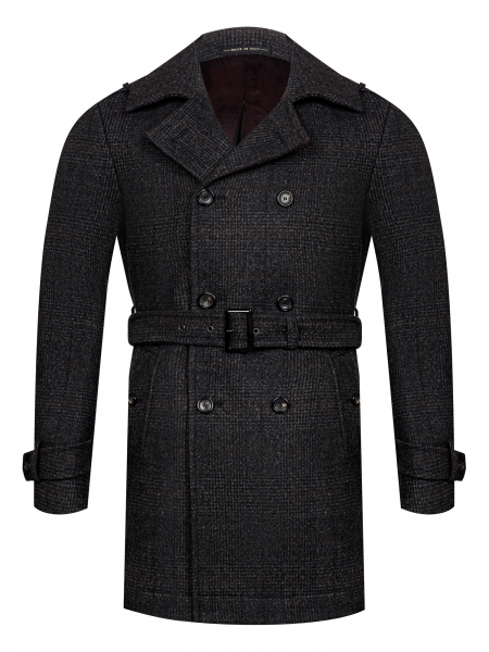 Пальто, Tardia, бордовая клетка (1821, Темно-серый, 50 - M)