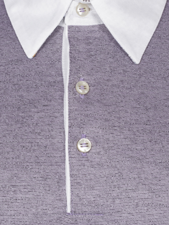 Поло Schiatti, белыq воротник, кор/рукав, пунктир (3507, Сиреневый, 56 - XXL     рукав 26 см)