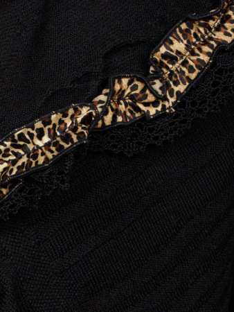 Кардиган, Daniela Drei, леопард. вставки (600, Черный, 50)