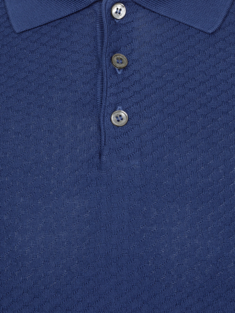 Поло SLIM, на пуговицах, короткий рукав, однотонное (080, Синий, 52)