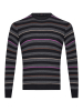Джемпер, круглый ворот, в полоску (087, Черный, 58 - 3XL)