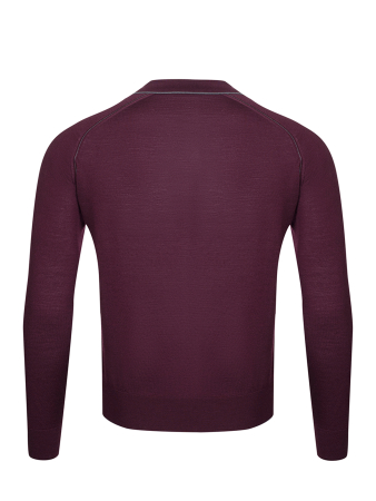 Поло на молнии, дл/рукав, кант на воротнике (828, Бордо Серый кант, 52 )