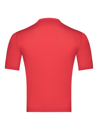 Поло, на  пуговицах, короткий рукав, однотонное (208, Красный, 58  рукав 29 см)