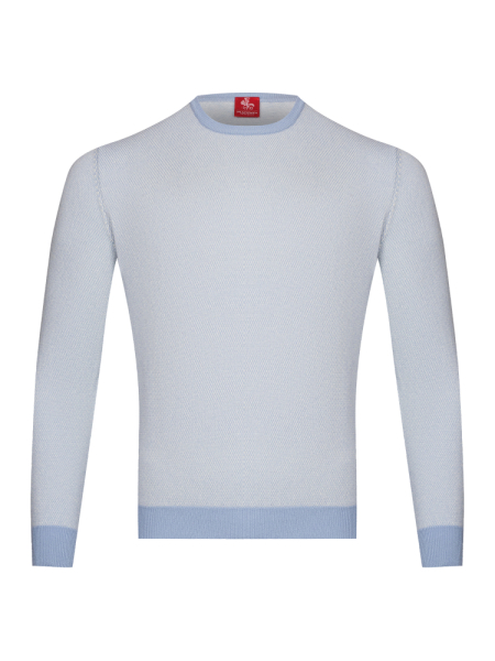 Джемпер, круглый ворот, длин. рукав (12, Голубой, 50 - M)