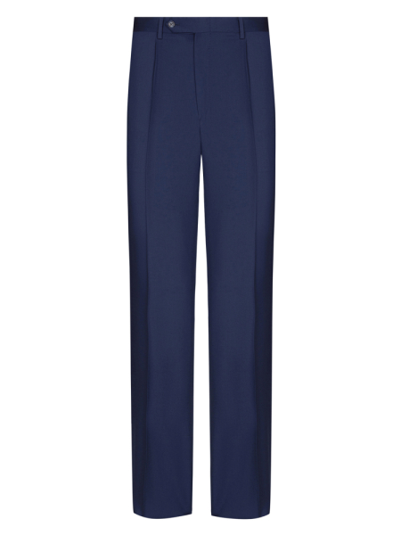 Брюки, Ravazzolo, средне-притал., с защипами, однотон. (52115, Темно-синий, 52 , R)
