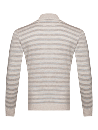 Джемпер, стойка, молния, в полоску (369, Серый, 58 - 3XL     )