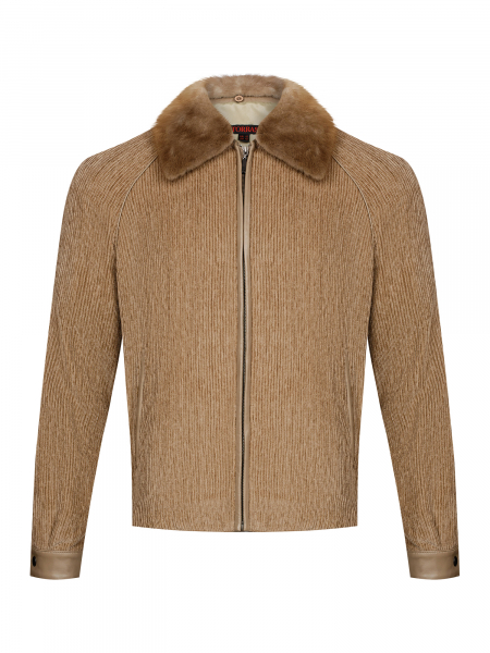 Куртка, Torras, в пол., кожан. прошивка, ворот/мех (00503, Бежевый, 46 - XS)
