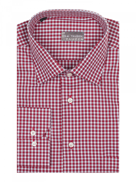 Сорочка, SMT, ДР, London, классика, в клетку (61, Белый/Бордо, 39/40)