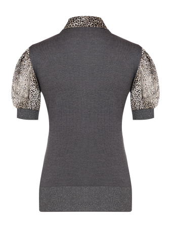 Блузка, Daniela Drei, кор.рук, поло (602, Серый, 40)