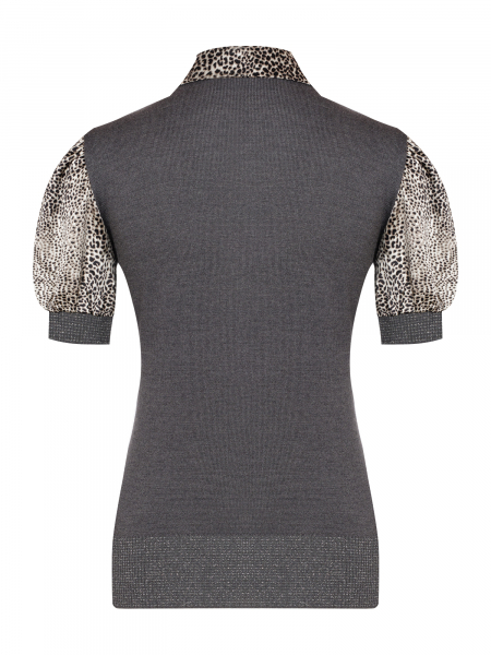 Блузка, Daniela Drei, кор.рук, поло (602, Серый, 40)