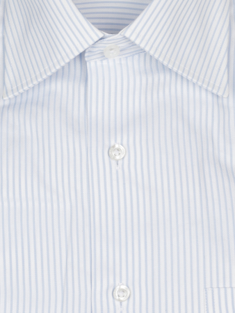 Сорочка, EM, длин.рукав, классика, пуговицы, полос./елочка (700, Белый/Голубой, 37/38)