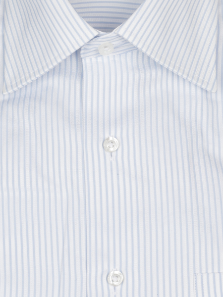 Сорочка, EM, длин.рукав, классика, пуговицы, полос./елочка (700, Белый/Голубой, 37/38)