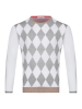 Джемпер, круглый ворот, длинный рукав, SF, ромб (190, Белый/Серый, 56 - XXL     рукав 62 см)