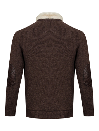 Куртка, Schiatti, трикотажная, мех, стойка, отделка Крокодил (3586/3700, Коричневый, 54 - XL)