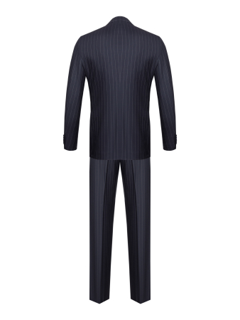 Костюм, средне-притал, полоска-строчка, 3 пугов. (14295, Т-синий в бел.пол., 52 , R)