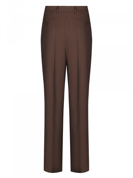 Брюки, Torras, классика,однотонные, без защипа (00442, Коричневый, 52, 6)