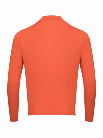Поло, длинный рукав, однотонное (006, Морковный, 48)