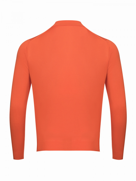 Поло, длинный рукав, однотонное (006, Морковный, 48)