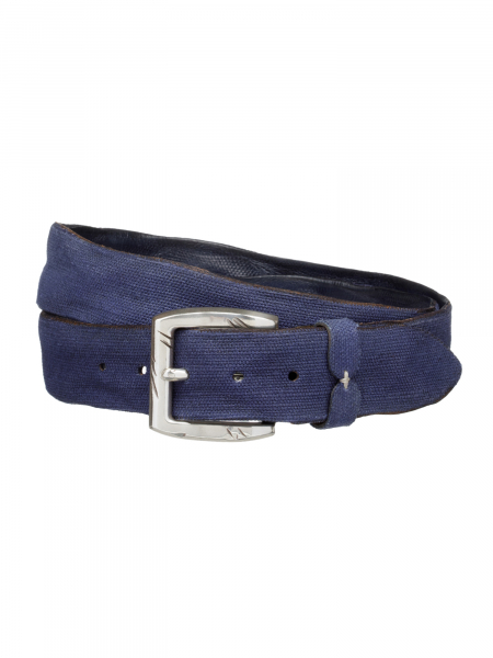 Ремень, S.C.  кожаный (Джинсовый, 100 см, (4 см))