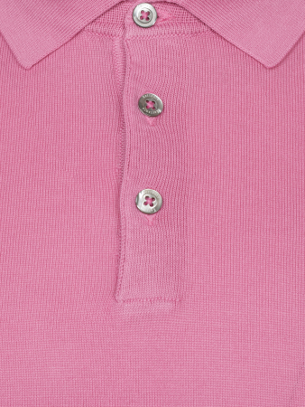 Поло на пуговицах, короткий рукав, однотонное-полоска (018, Розовый, 50)