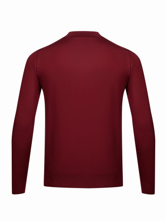 Поло на пуговицах, однотон. дл/рукав (029, Вишня, 50)