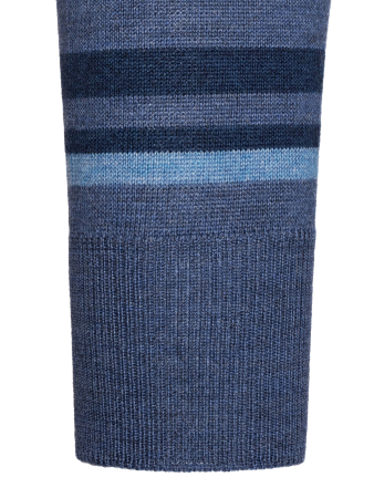 Джемпер, стойка, молния, в полоску_ (486, Синий, 48 - S )