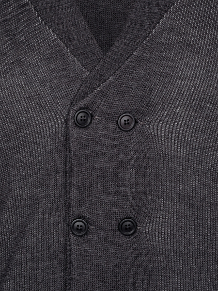 Кардиган, острый ворот, пуг., дл/рук. (121, Серый, 48)