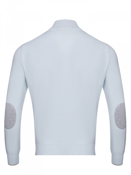 Кардиган , ворот-стойка на молнии, длинный рукав (20511, Голубой/Серый, 50 - M  рукав 62 см)