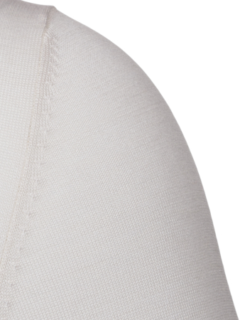 Пуловер, V-образный вырез, дл/рукав, однотонный (001, Белый, 50 - M  рукав 61 см)