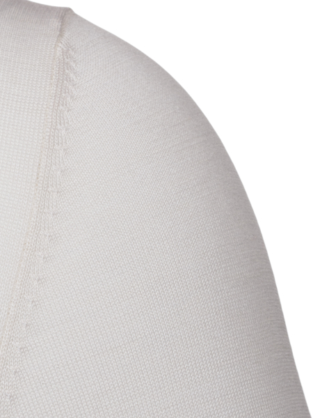 Пуловер, V-образный вырез, дл/рукав, однотонный (001, Белый, 50 - M  рукав 61 см)