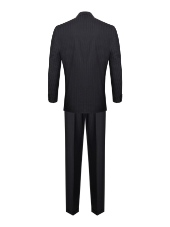 Костюм, EM, классика, в полоску, 3пуг., 1шл (108, Черный, 58 , 6)