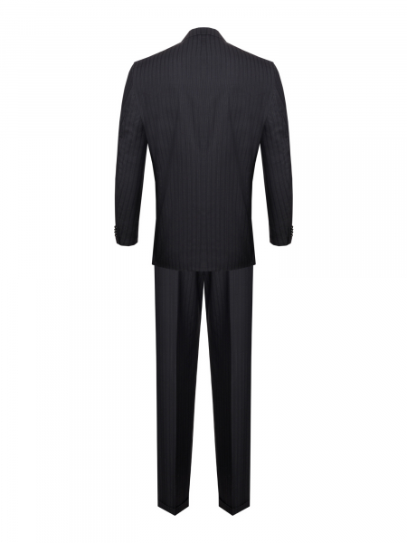 Костюм, EM, классика, в полоску, 3пуг., 1шл (108, Черный, 58 , 6)