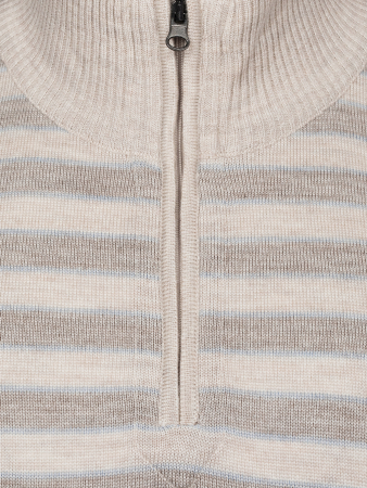 Джемпер, стойка, молния, в полоску (369, Серый, 58 - 3XL     )