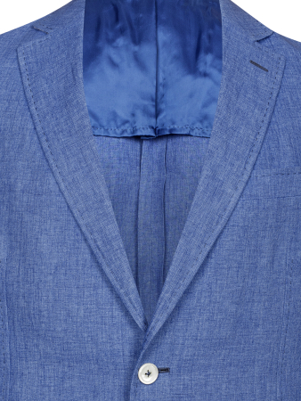 Пиджак, средне- притал., однобортный, однотон. (16409, Голубой, 52, L)