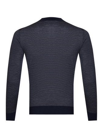 Поло на пуговицах, дл/рукав, в полоску (831, Т-синий в полоску, 52)